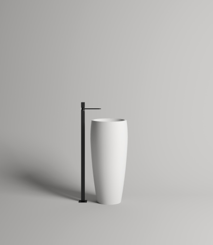 Раковина из литьевого мрамора Salini ARMONIA 130113G 47х47 напольная цвет белый без отверстий под смеситель